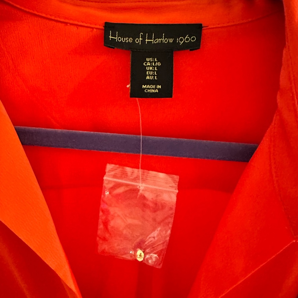 House of Harlow 1960 Vibrant ORANGE wrap dress size Large NWT - Picture 4 of 9